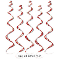 30 Piece Bulk Valentine's Day Printed Heart Twirly Whirlys