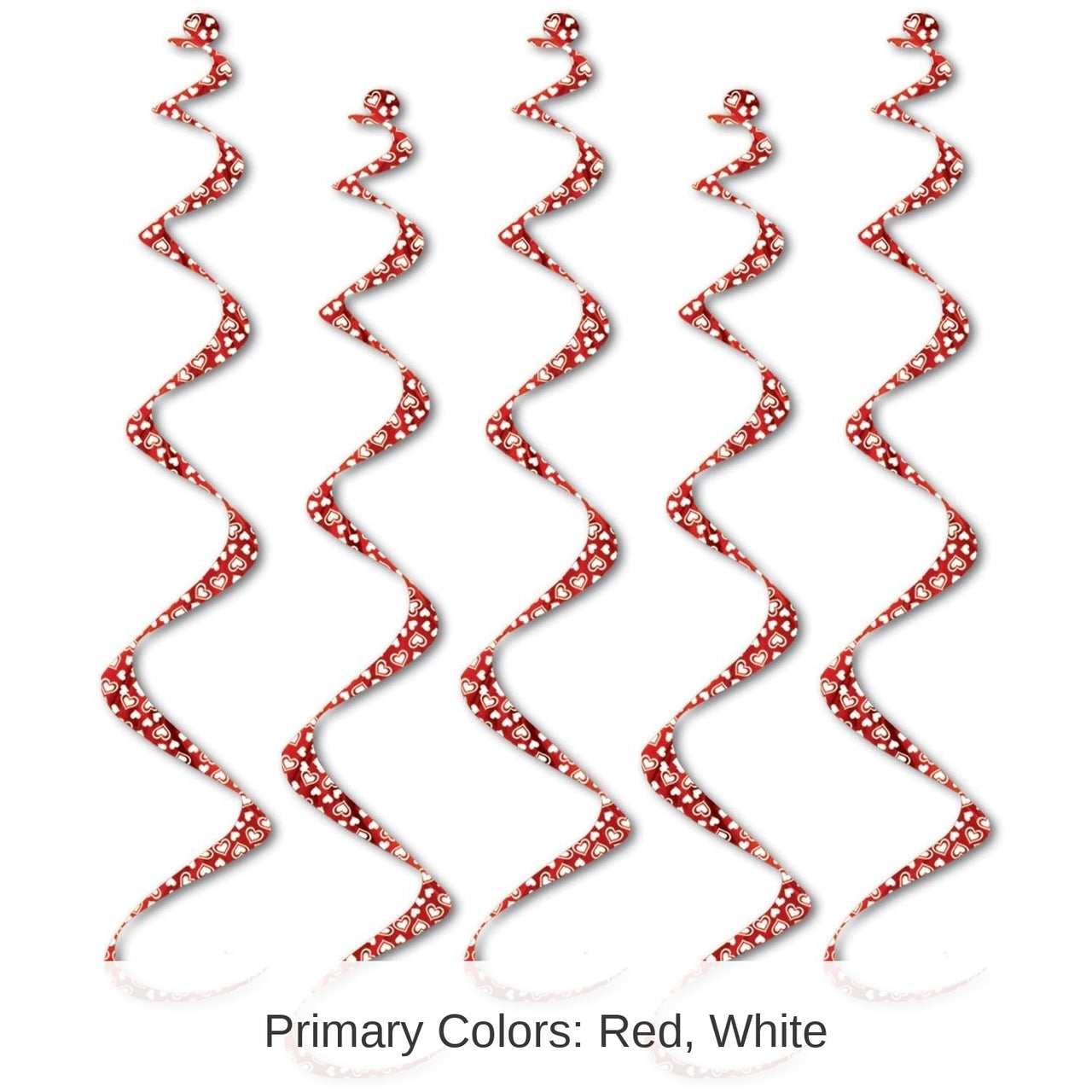 30 Piece Bulk Valentine's Day Printed Heart Twirly Whirlys
