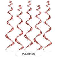30 Piece Bulk Valentine's Day Printed Heart Twirly Whirlys