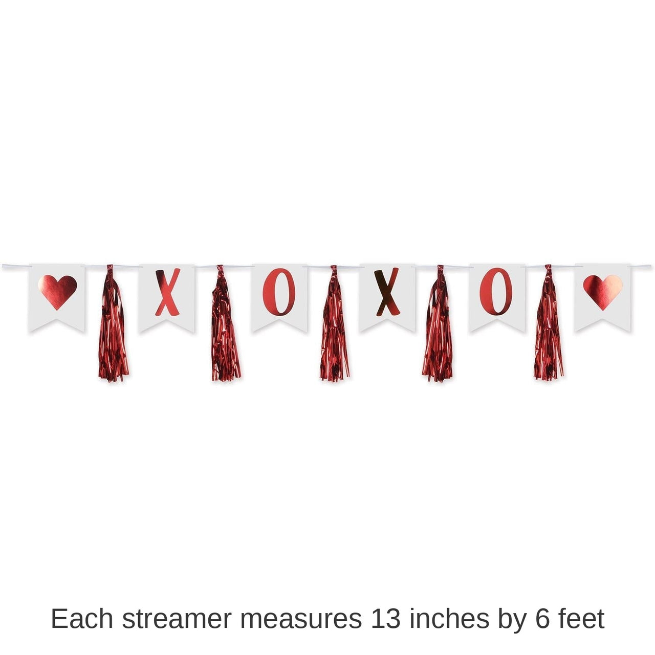 12 Pack Bulk Valentine's Day XOXO Tassel Streamer