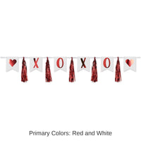 12 Pack Bulk Valentine's Day XOXO Tassel Streamer