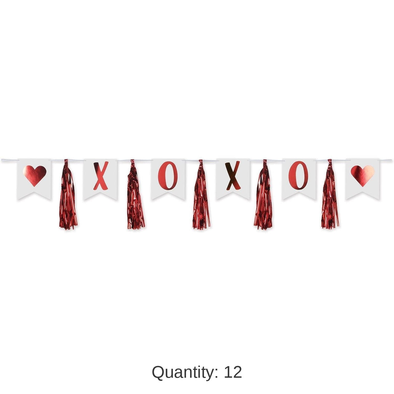 12 Pack Bulk Valentine's Day XOXO Tassel Streamer