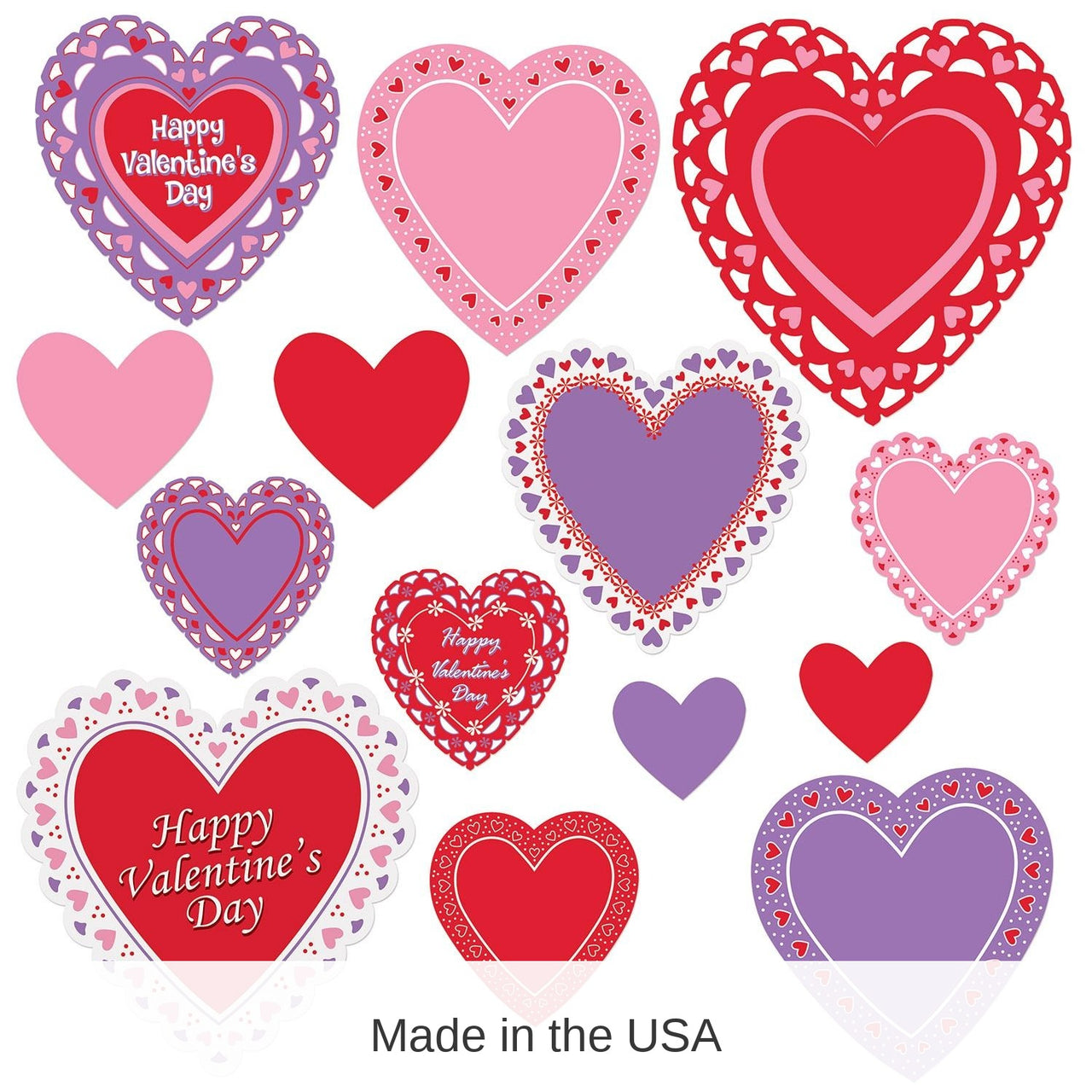 168 Piece Bulk Valentine's Day Cutouts