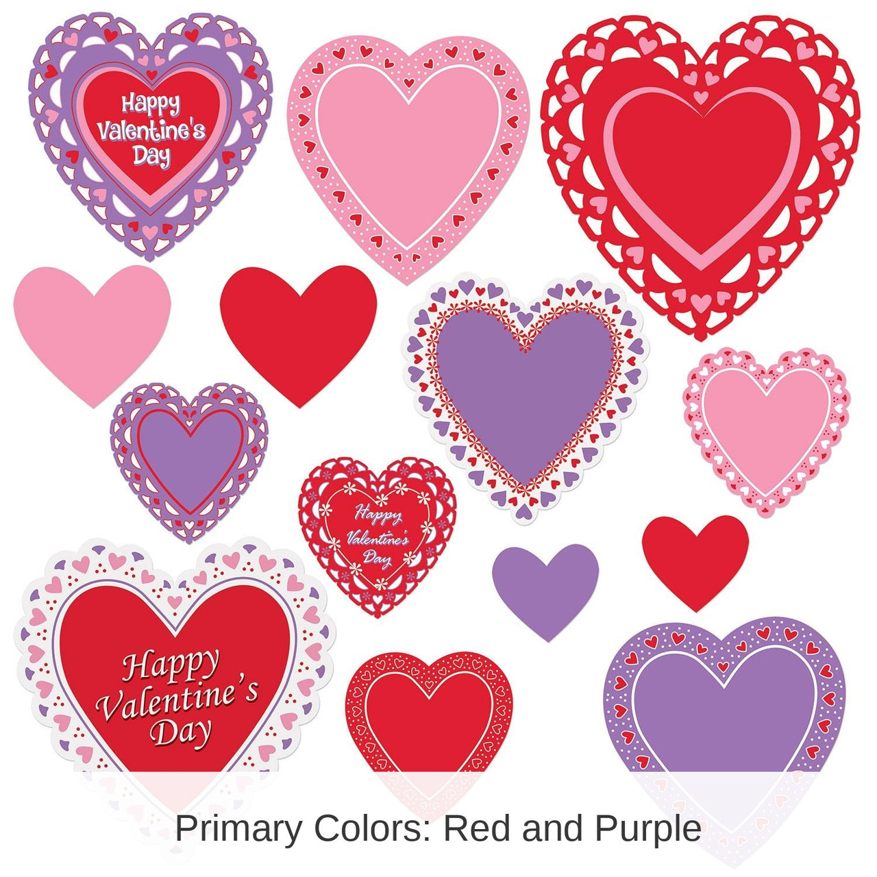 168 Piece Bulk Valentine's Day Cutouts
