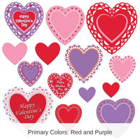 168 Piece Bulk Valentine's Day Cutouts
