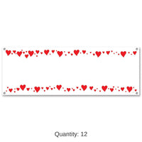 12 Pack Bulk Valentine's Day Hearts Sign Banner