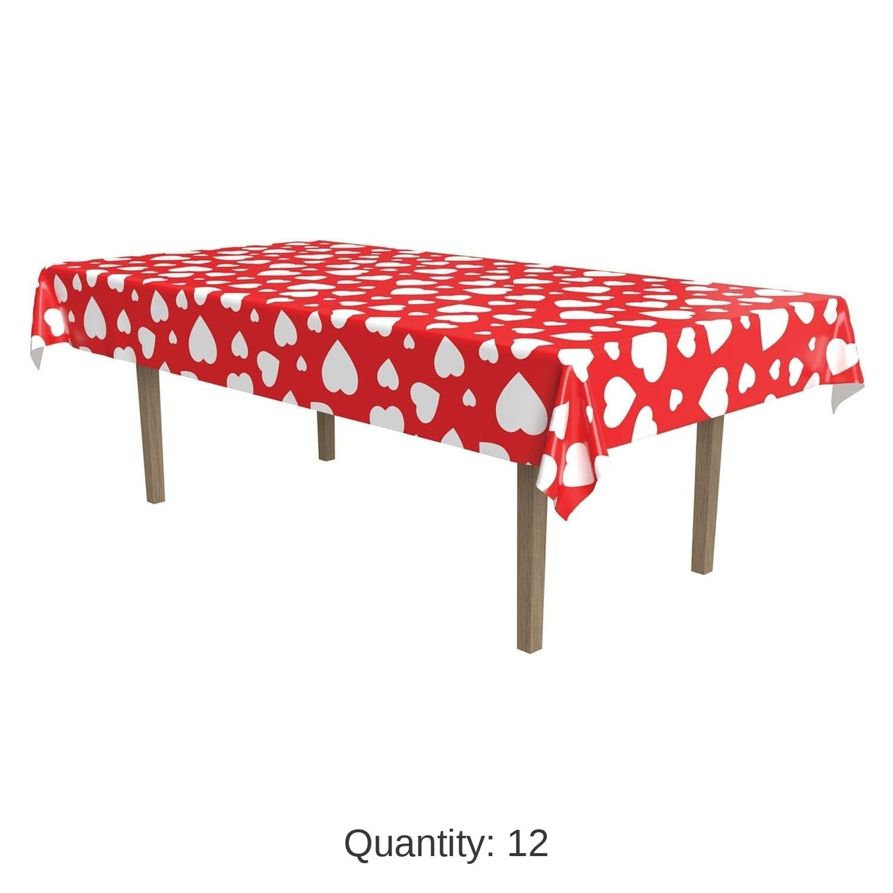 12 Pack Bulk Valentine's Day Heart Tablecover