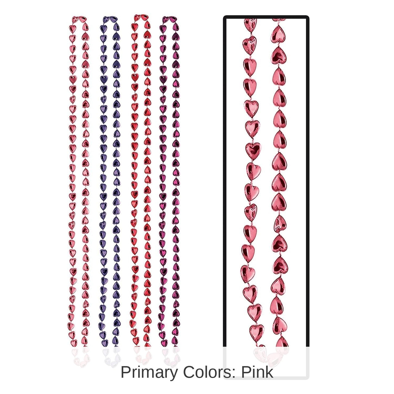 48 Pack Bulk Valentine's Day Candy Heart Bead Necklaces
