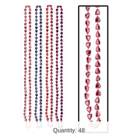 48 Pack Bulk Valentine's Day Candy Heart Bead Necklaces