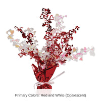 12 Pack Bulk Valentine's Day Heart Centerpiece - red/opalescent