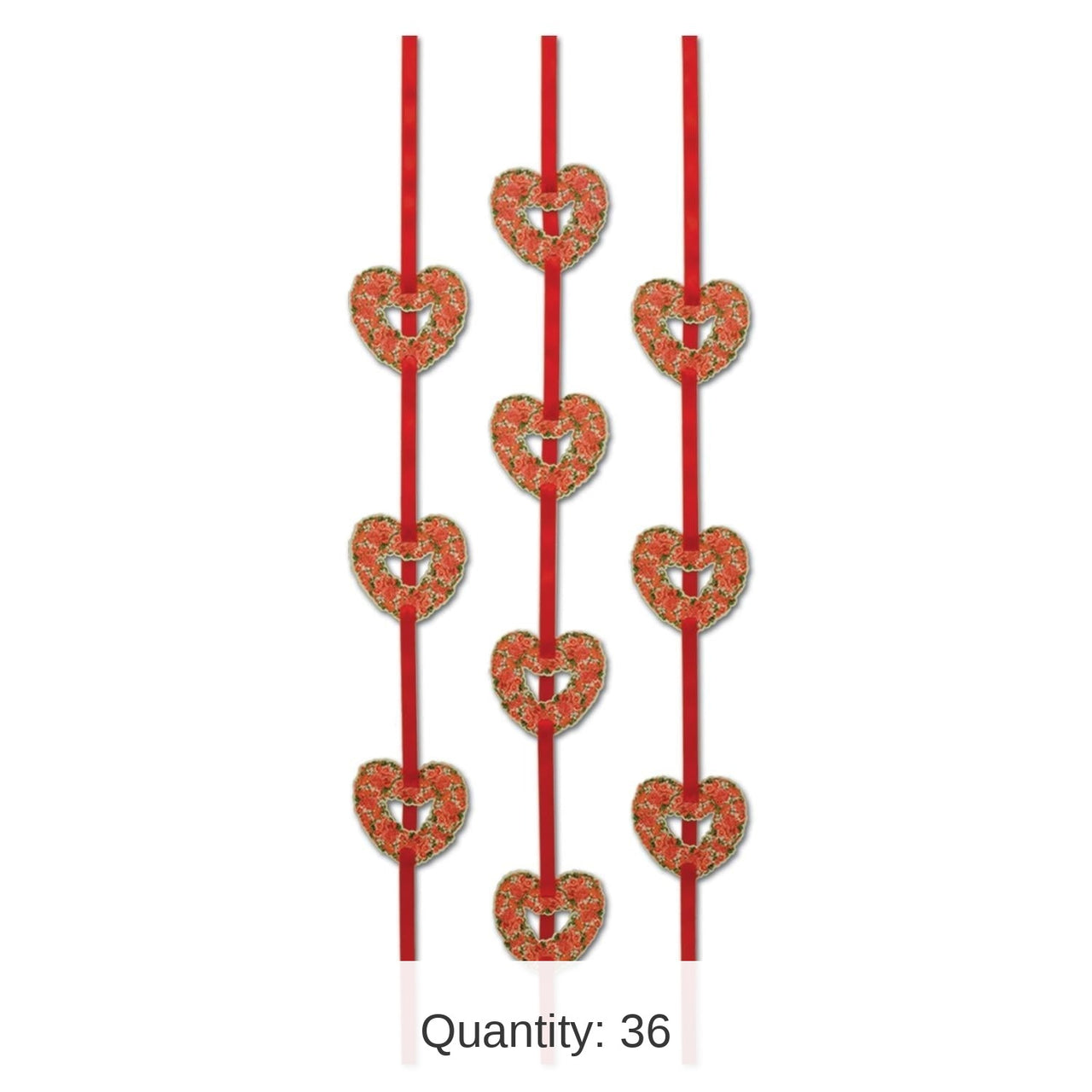 36 Piece Bulk Valentine's Day Heart Ribbon Stringers