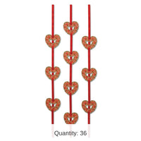 36 Piece Bulk Valentine's Day Heart Ribbon Stringers