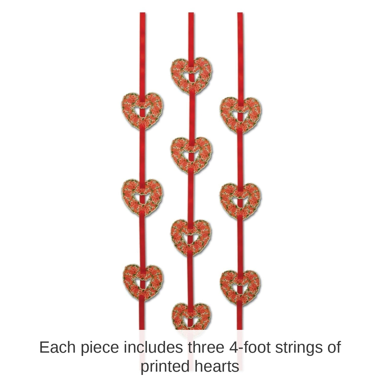 36 Piece Bulk Valentine's Day Heart Ribbon Stringers
