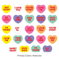 12 Packs Bulk Valentine's Day Candy Heart Stickers 4/Pack