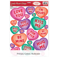 276 Piece Bulk Valentine's Day Candy Heart Clings