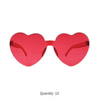 12 Pack Bulk Heart Glasses