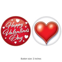 24 Pack Bulk Valentine's Day Buttons