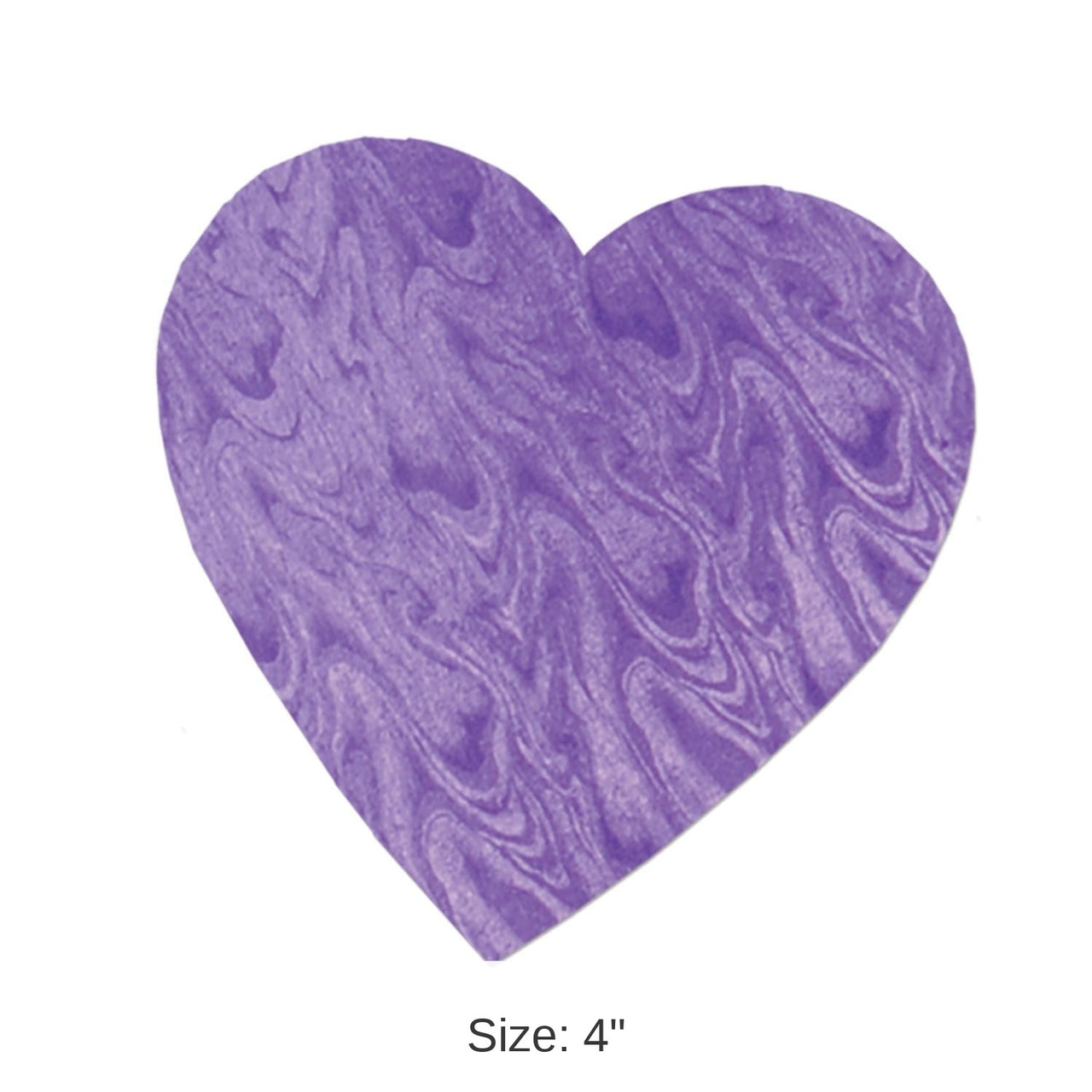 72 Pack Bulk 4 Inch- Valentine's Day Embossed Foil Heart Cutout - Purple
