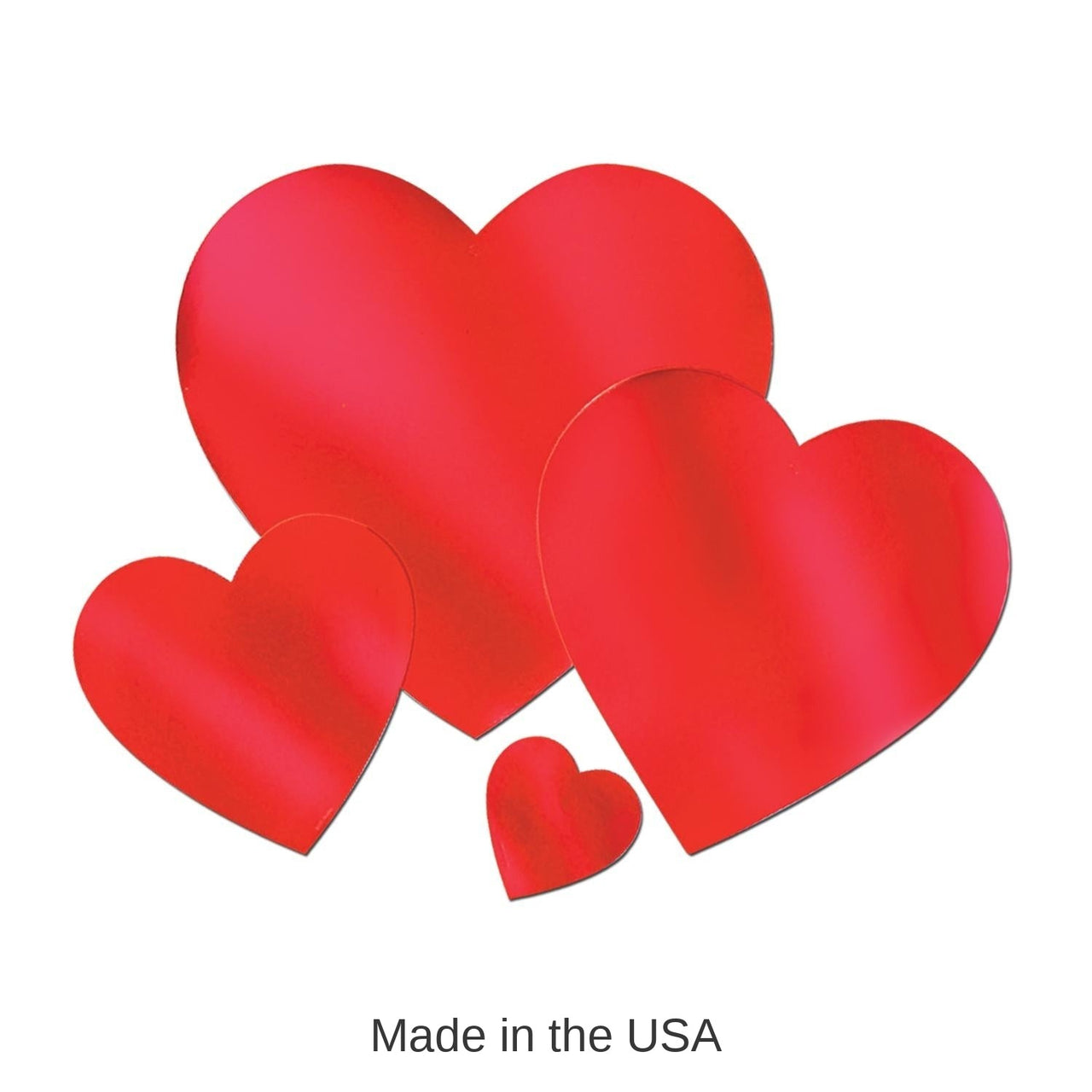36 Pack Bulk 8.5" Valentine's Day Foil Heart Cutout- Red
