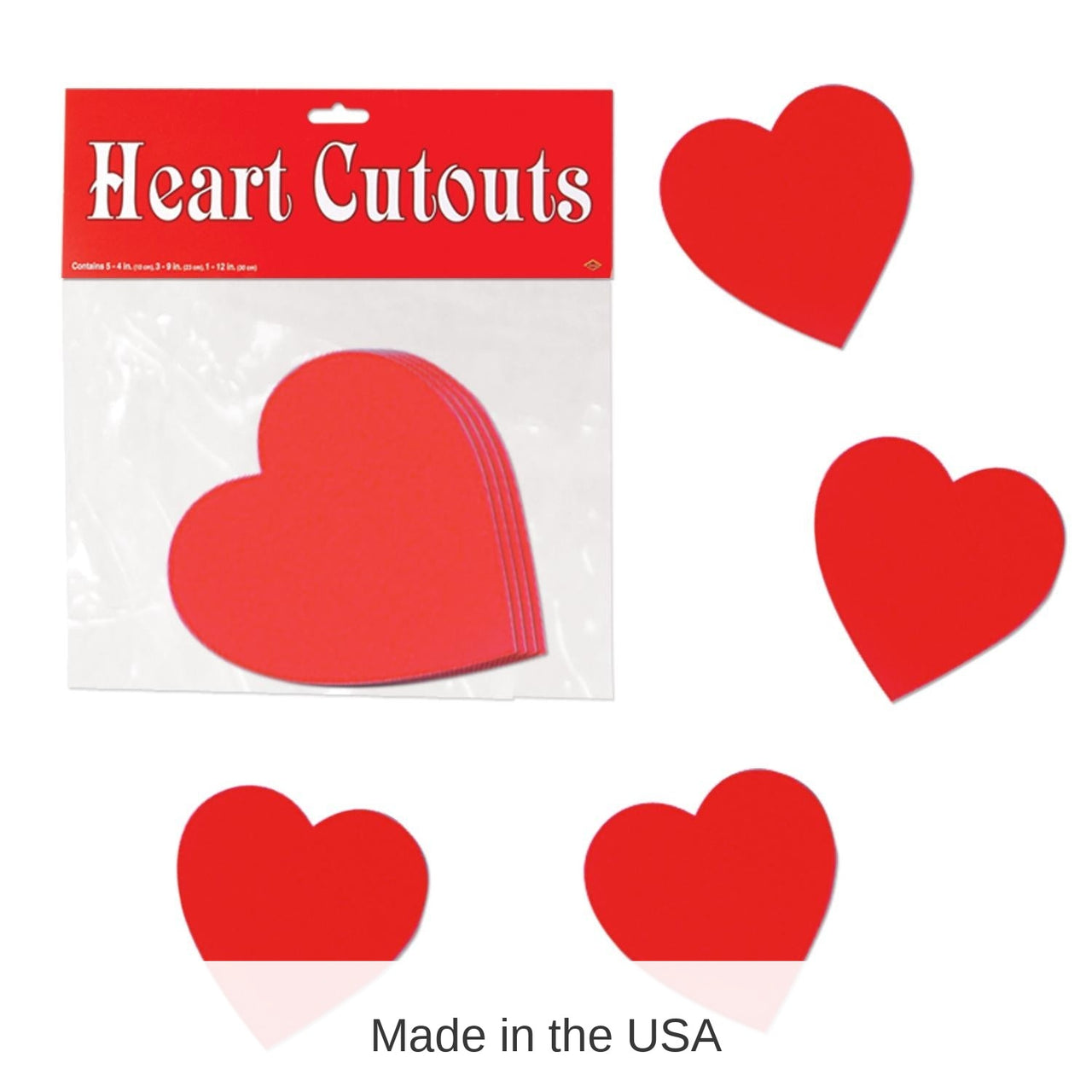 240 Pack Bulk Valentine's Day Packaged Printed Heart Cutouts