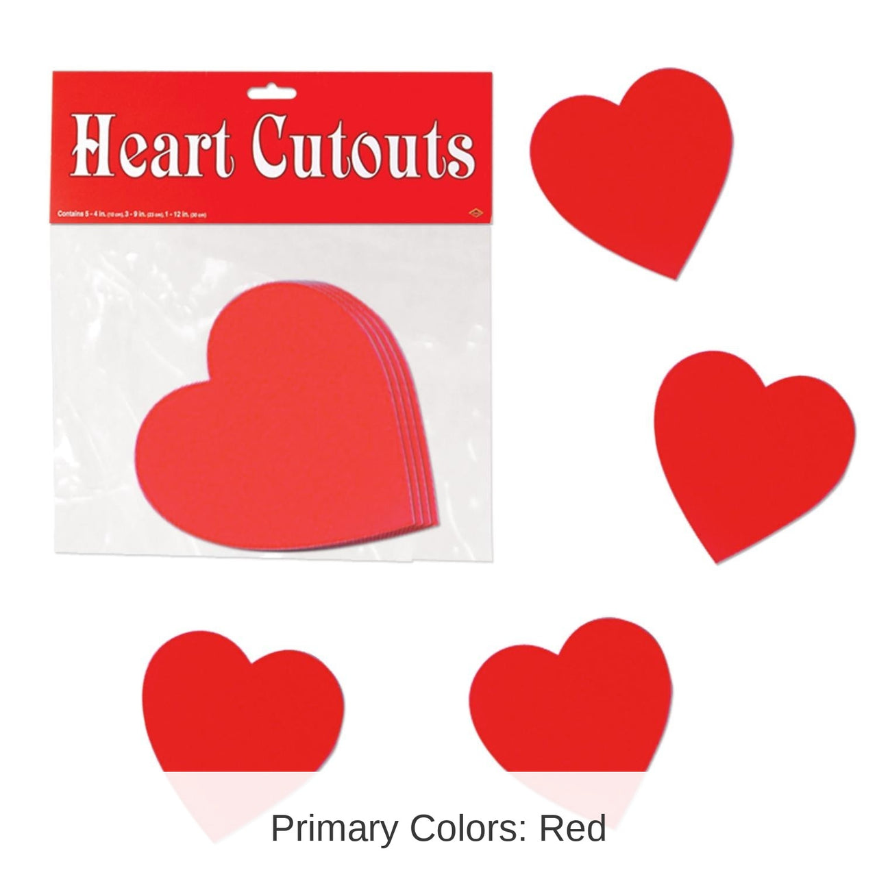 240 Pack Bulk Valentine's Day Packaged Printed Heart Cutouts