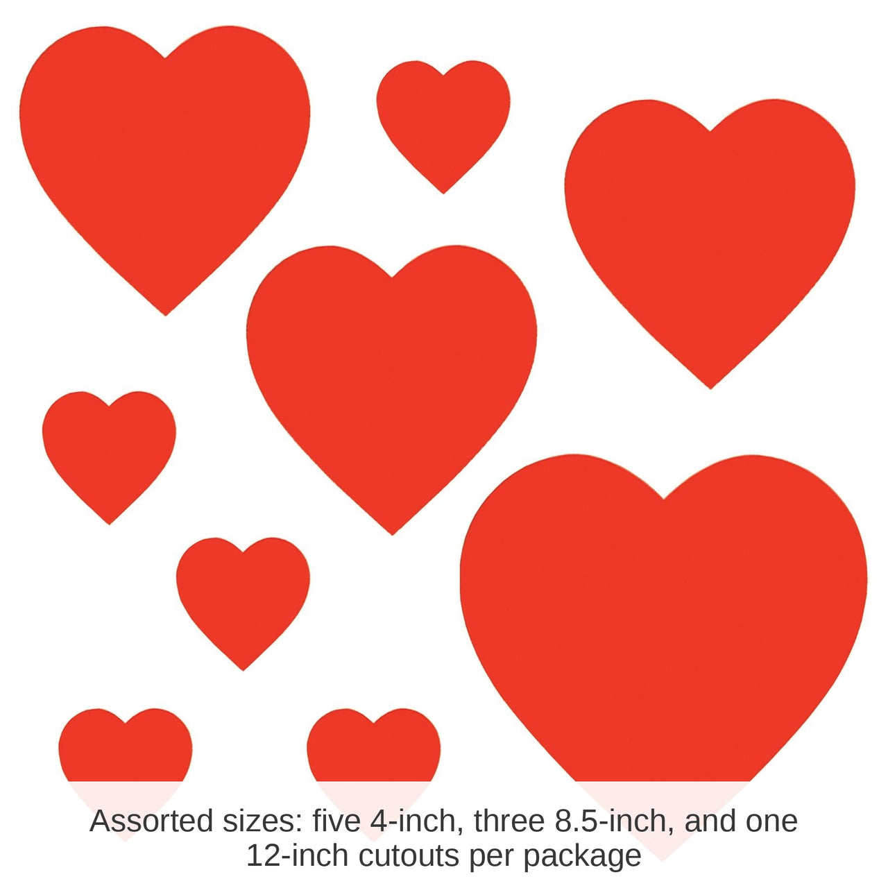 216 Piece Bulk Valentine's Day Packaged Printed Heart Cutouts