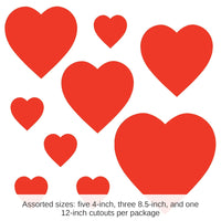 216 Piece Bulk Valentine's Day Packaged Printed Heart Cutouts