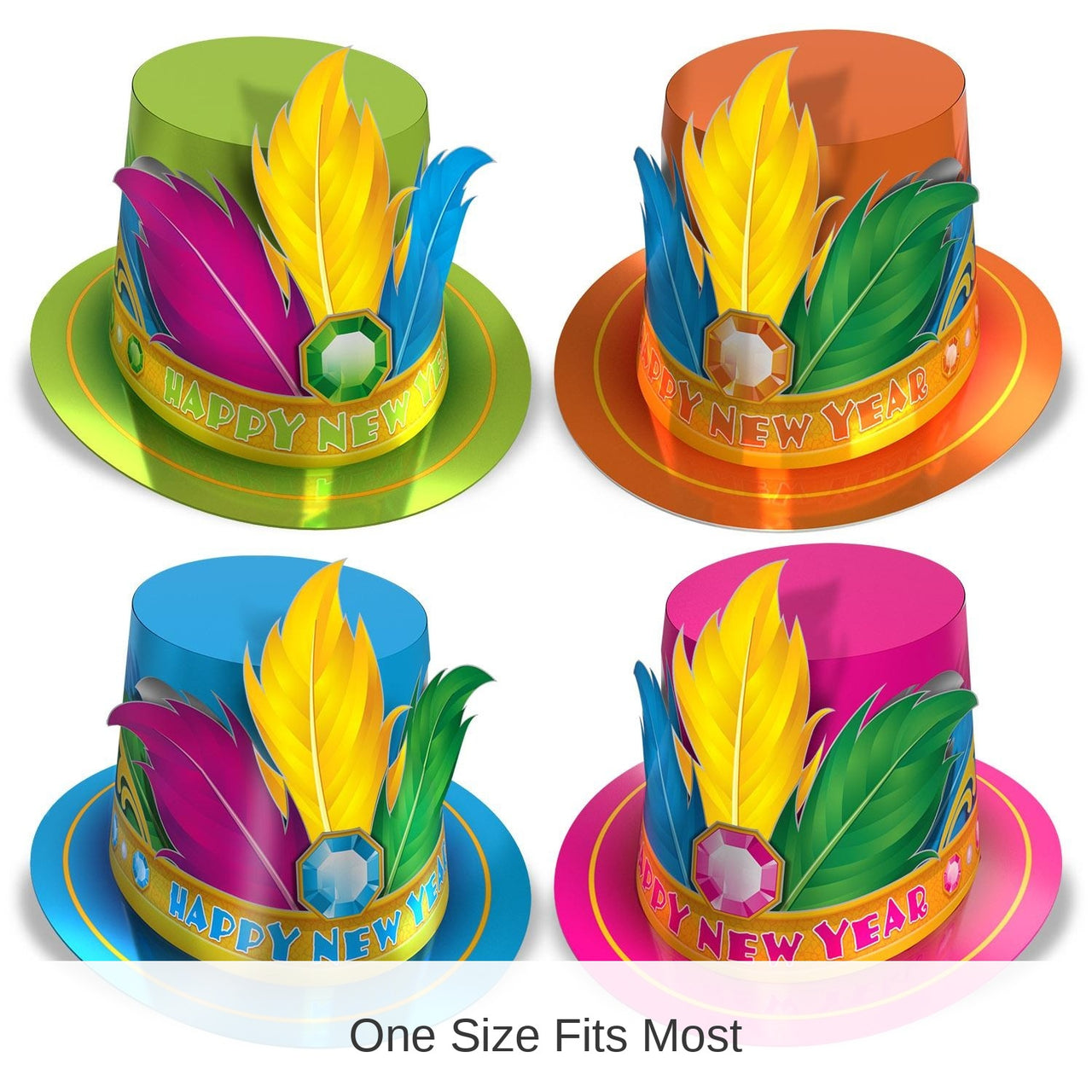 25 Pack Beistle New Year's Eve Rio Hi-Hats