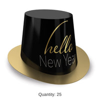 25 Pack Bulk New Year's Eve Hello New Year Hi-Hat