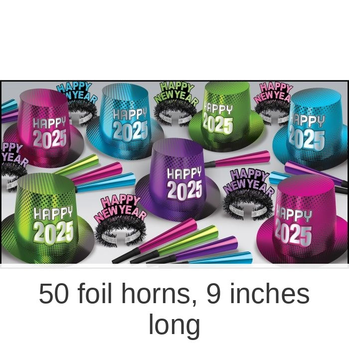 Beistle New Year "2025" Party Kit for 50 People