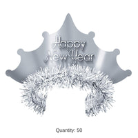 50 Pack Bulk Silver New Year Tiara