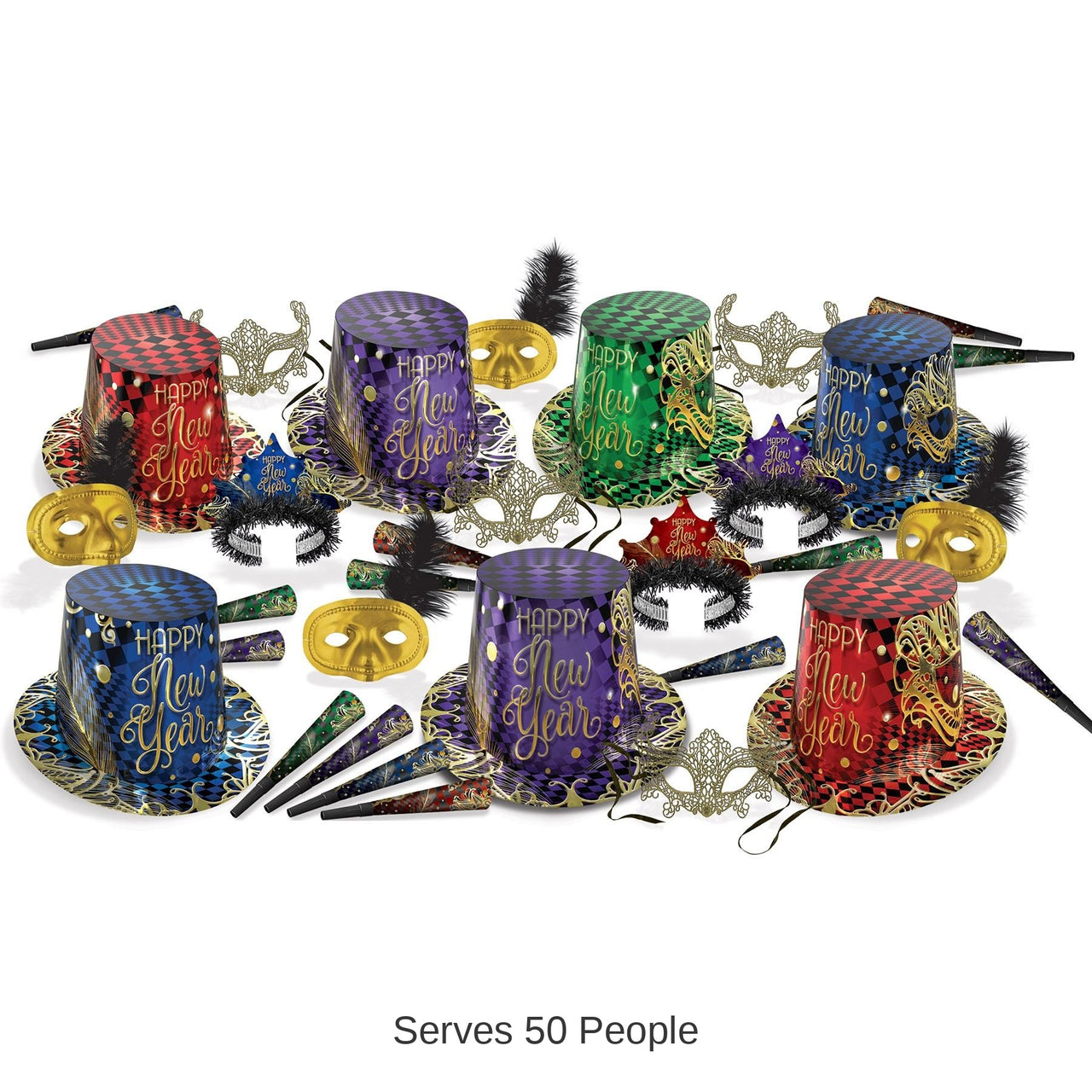 New Year's Eve Midnight Masquerade Party Assortment for 50