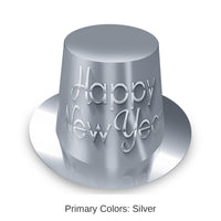 25 Pack Bulk Silver New Year Hi-Hat