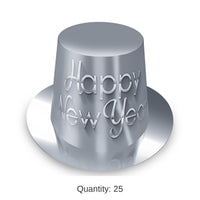 25 Pack Bulk Silver New Year Hi-Hat