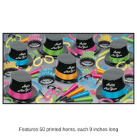 New Year's Eve Neon Glow Legacy Party Assortment for 50