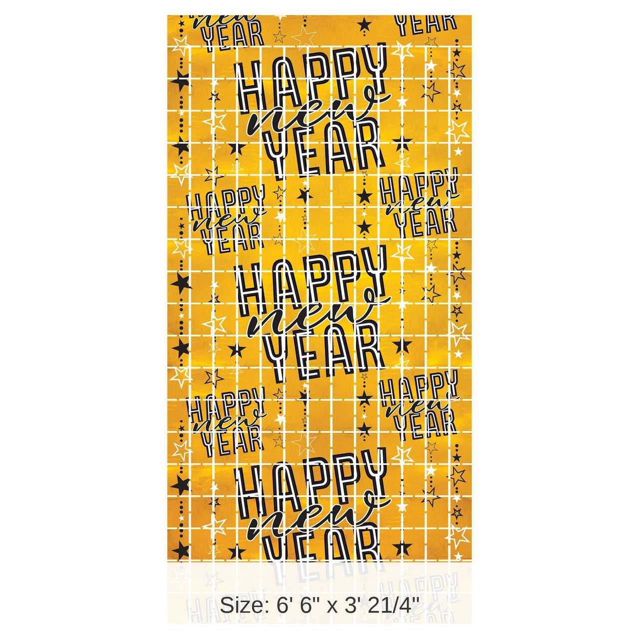 6 Pack Bulk Happy New Year Metallic Square Curtain