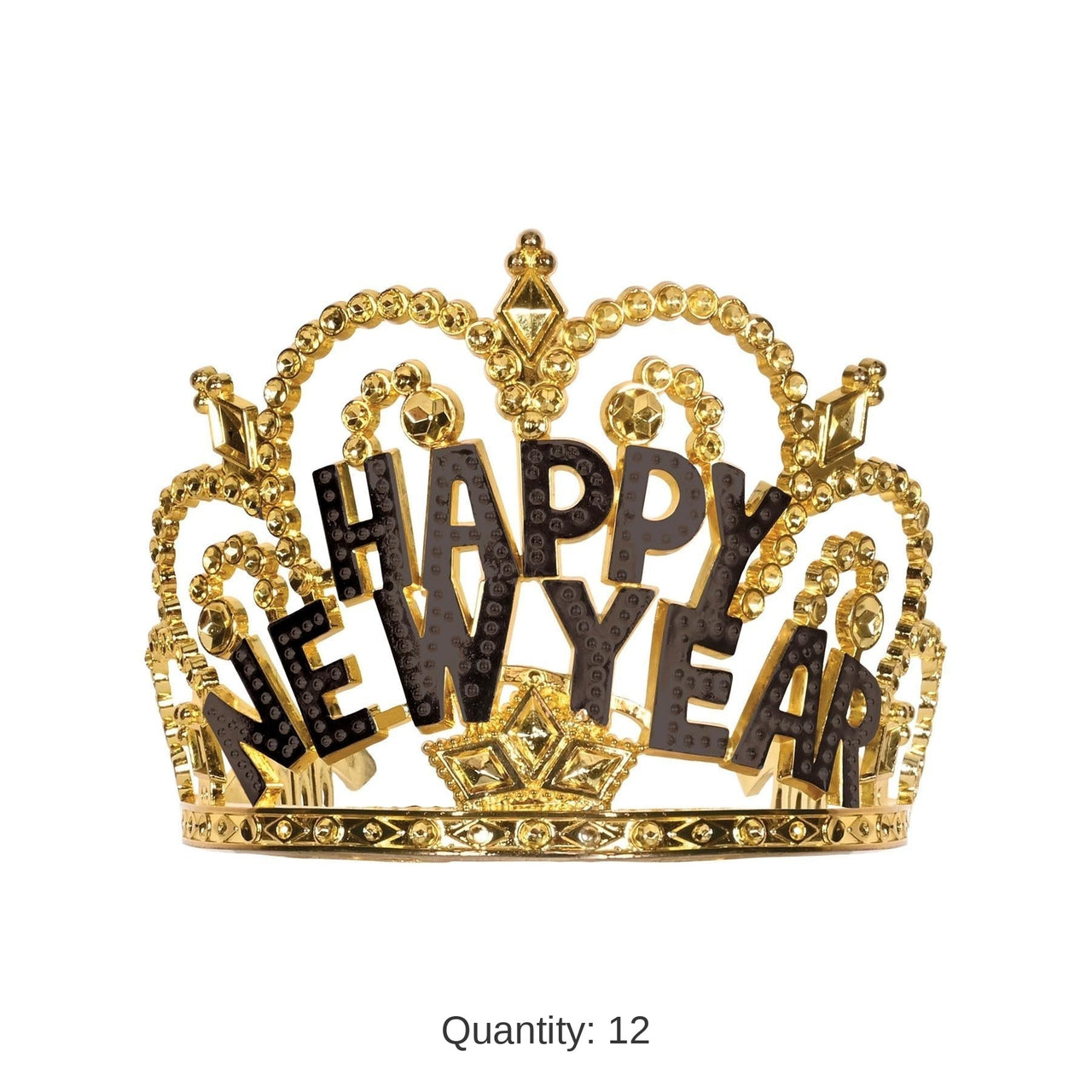 12 Pack Bulk Plastic Happy New Year Tiara