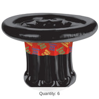 6 Pack Bulk Inflatable Happy New Year Top Hat Cooler