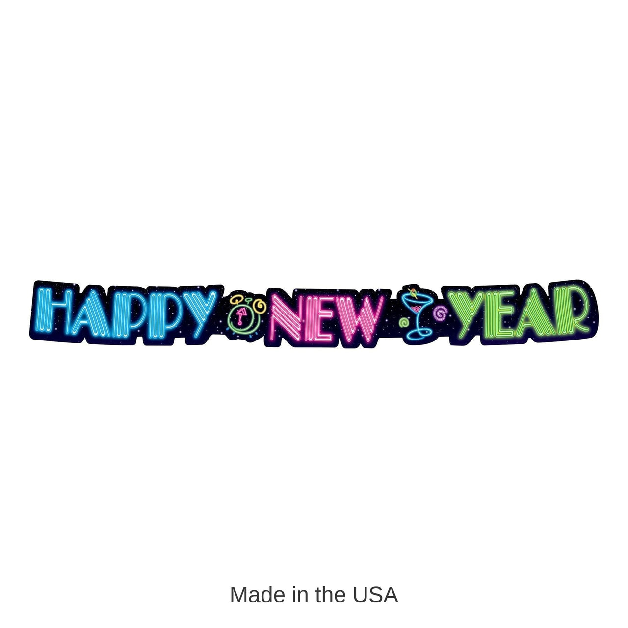 12 Pack Bulk Neon Happy New Year Streamer