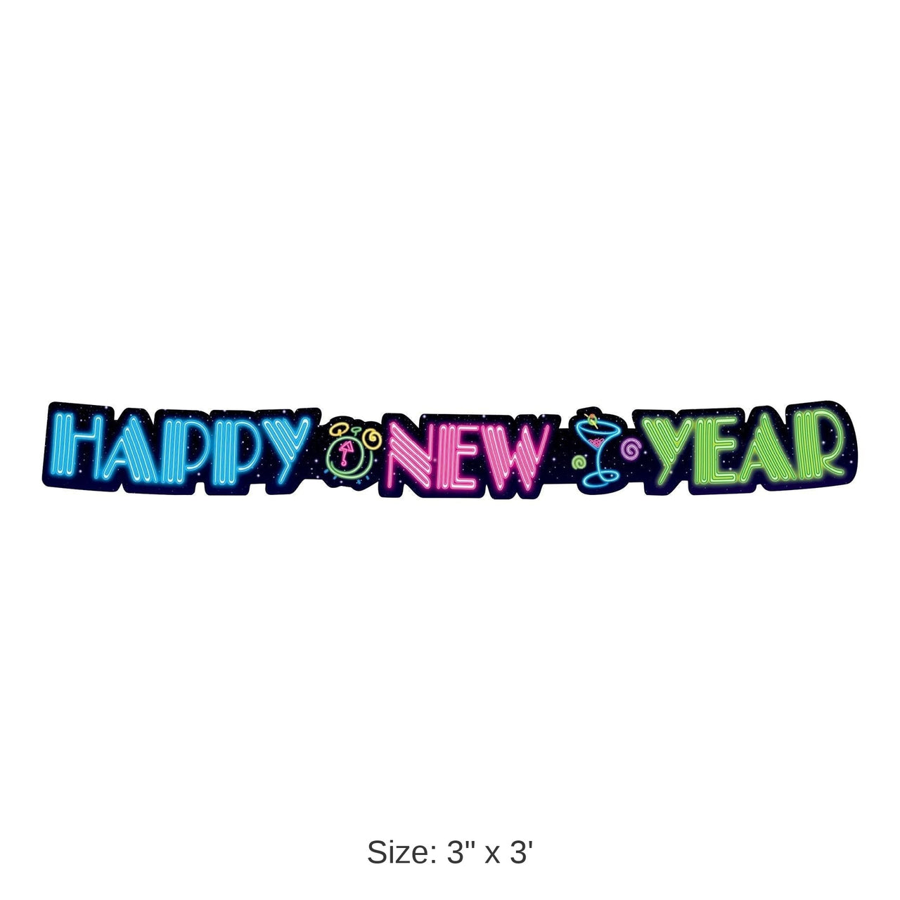 12 Pack Bulk Neon Happy New Year Streamer