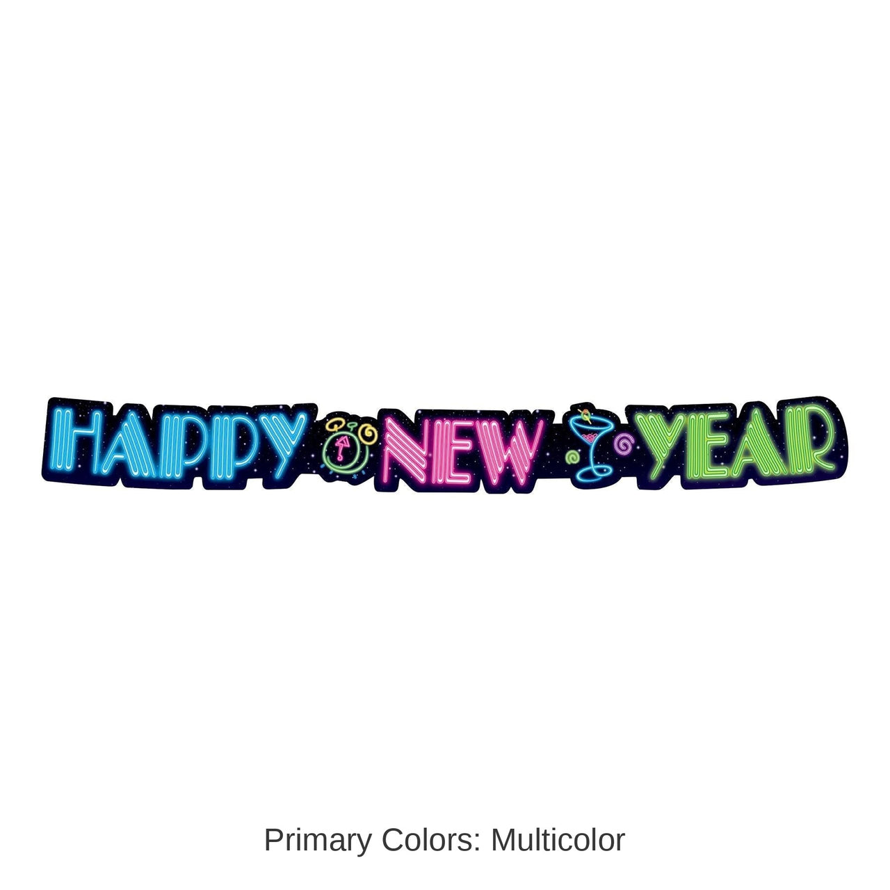 12 Pack Bulk Neon Happy New Year Streamer