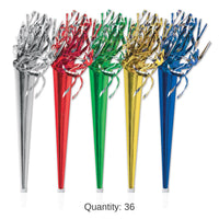 36 Pack Bulk New Year's Eve Packaged Tasseled Trumpets