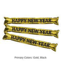 12 Pair Bulk New Year's Eve Metallic Make Some Noise Party Sticks- Gold
