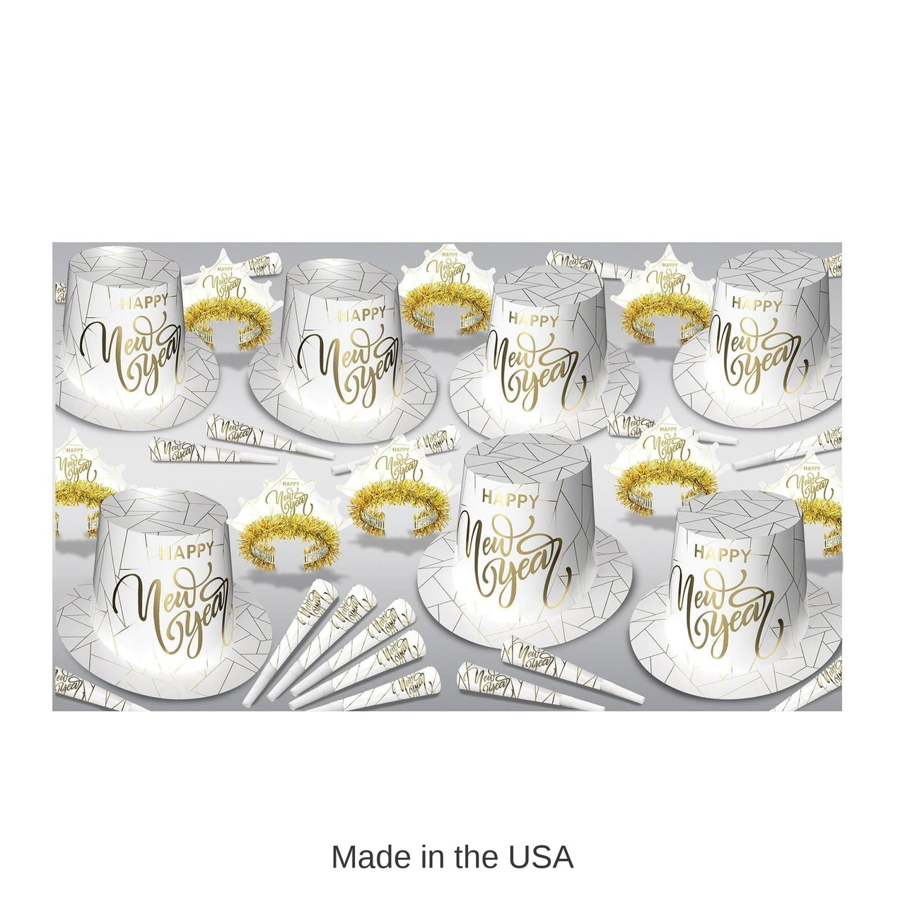 White New Year Gold Party Assortment for 50