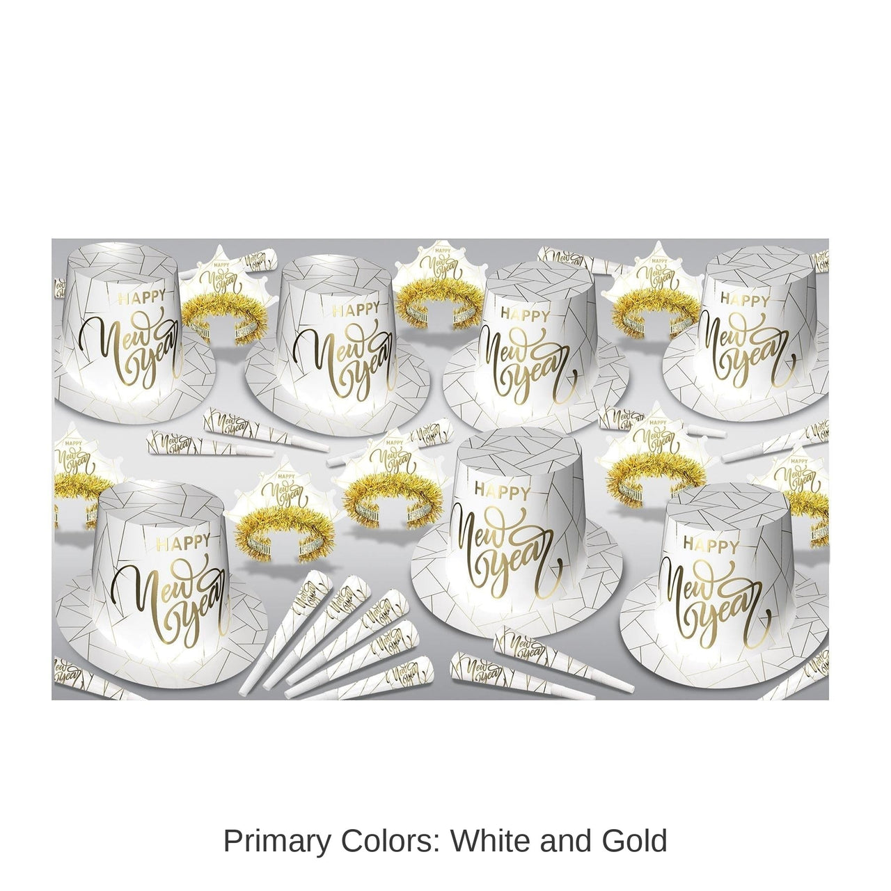 White New Year Gold Party Assortment for 50