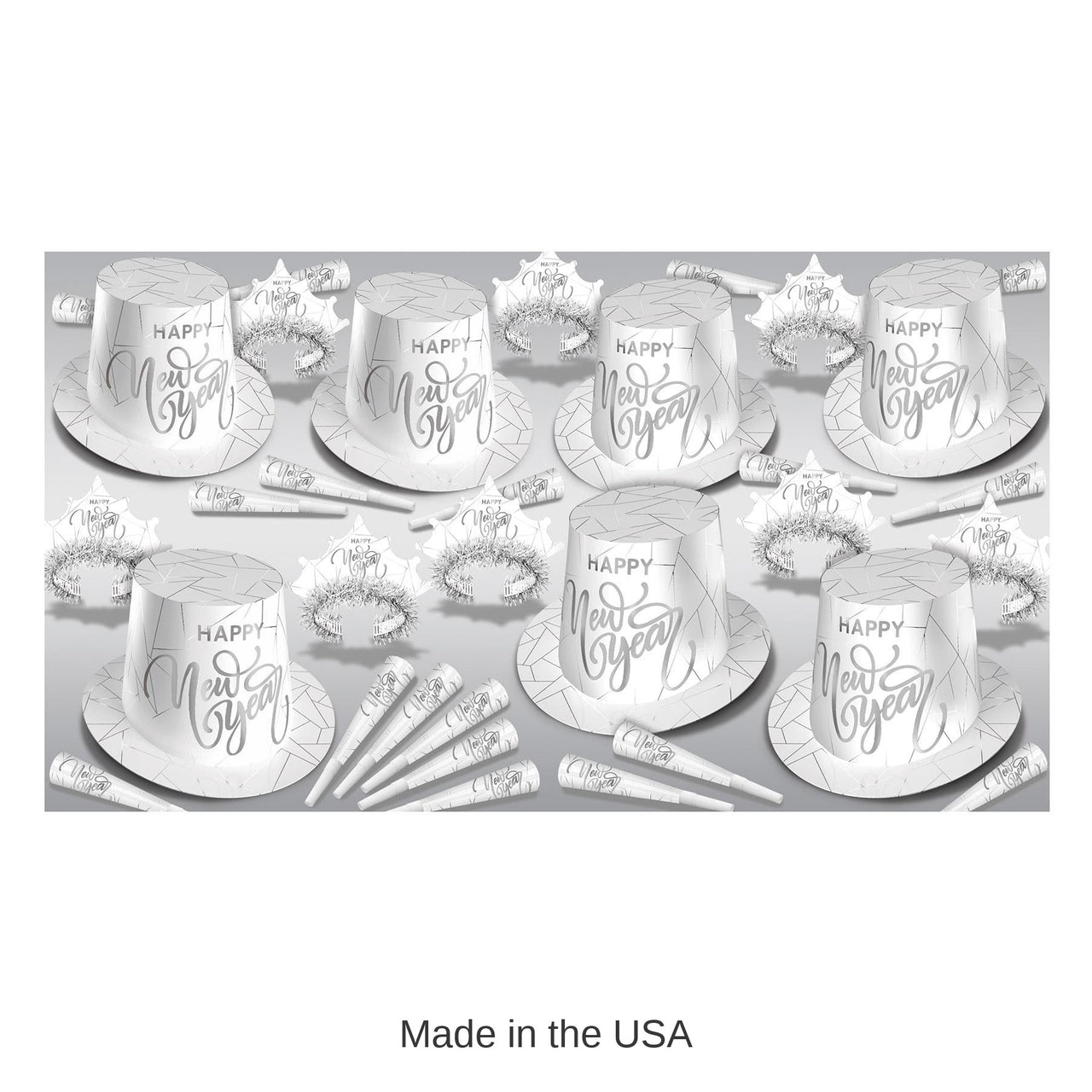 White New Year Silver Party Assortment for 50