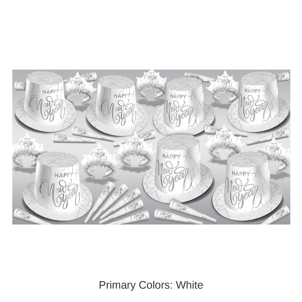 White New Year Silver Party Assortment for 50