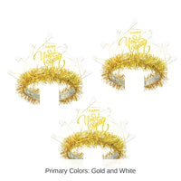 50 Pack Bulk White New Year Gold Tiara