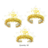 50 Pack Bulk White New Year Gold Tiara