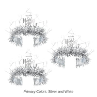 50 Pack Bulk White New Year Silver Tiara